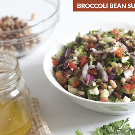 Bean & Broccoli Salad with Apple Cider Vinegar Dressing