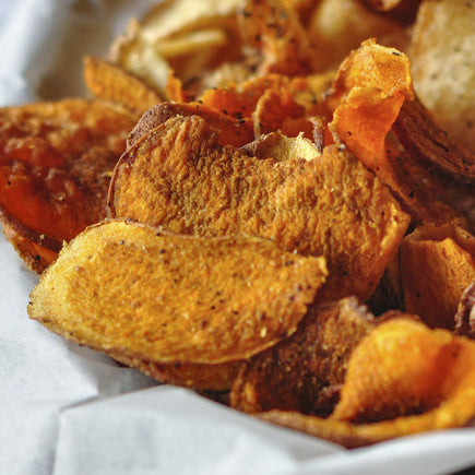 Healthy Baked Sweet Potato Chips with Coconut Oil