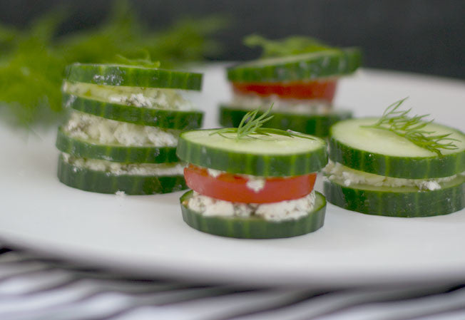 Cucumber Stacks with Chevre & Fresh Dill
