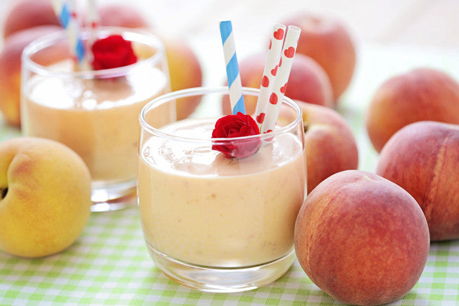 Peach Milkshake with Coconut Milk & Maple Syrup