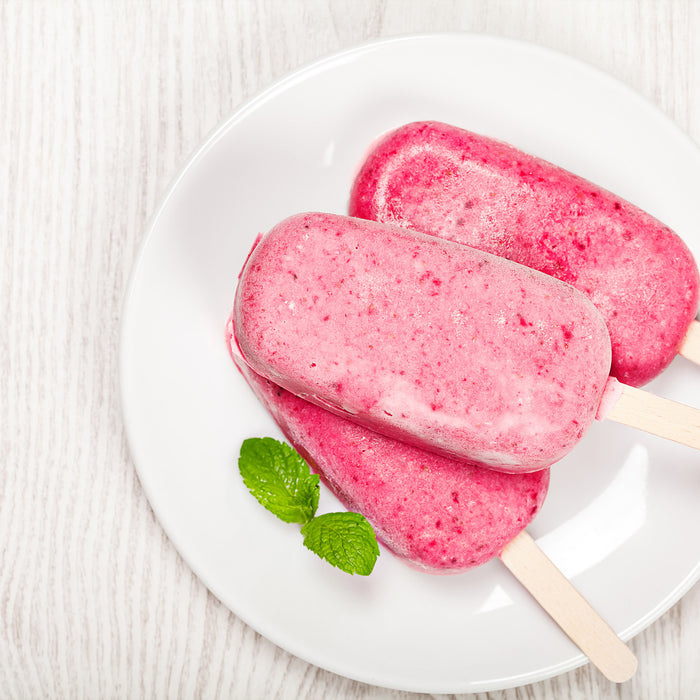 Raspberry Coconut Popsicles with Honey