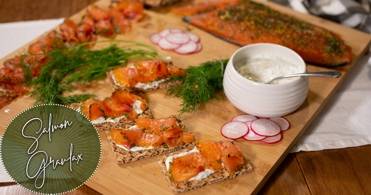Salmon Gravlax with Dill Cream