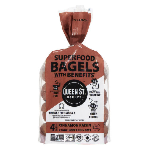 Queen Street - Superfood Bagel Cinnamon Raisin, 464 g