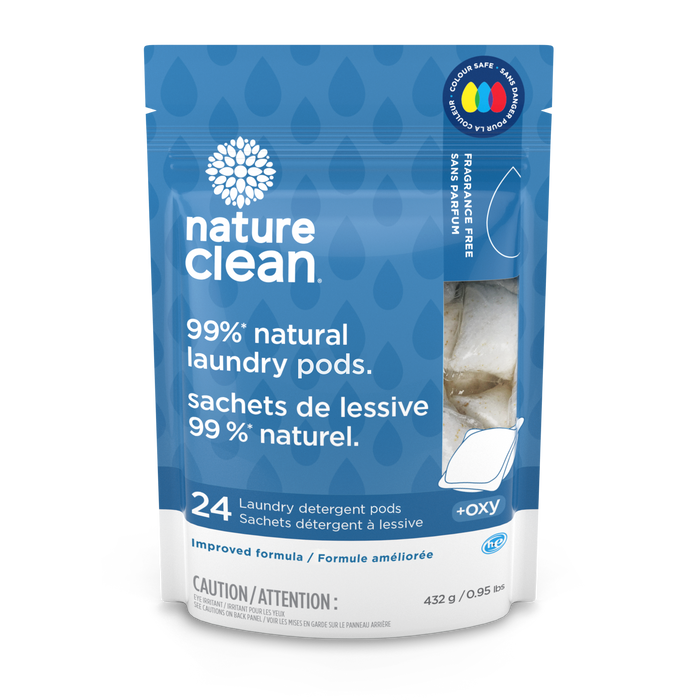 Nature Clean - Laundry Detergent Pods - Fragrance Free, 24 Count