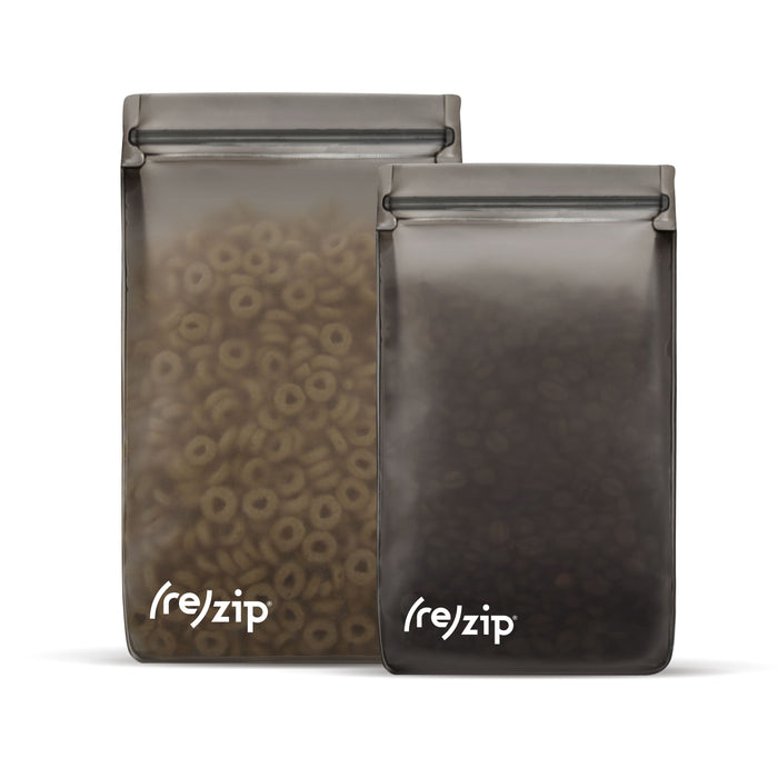 ReZip - Stand-Up Reusable Bags Gray, 2 PK