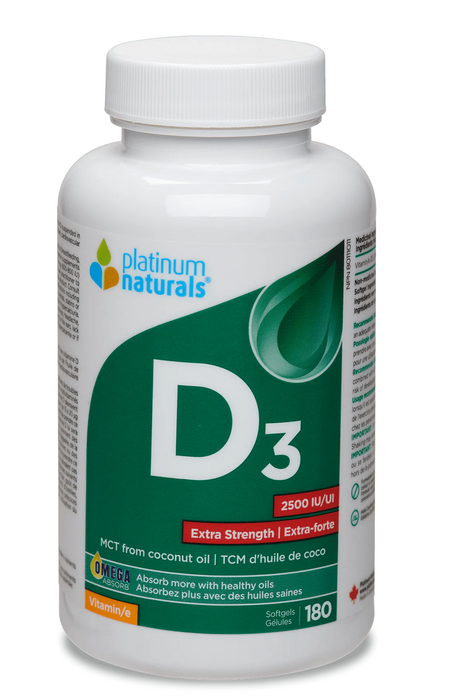 Platinum Naturals - Vitamin D3 2500IU, 180 SG