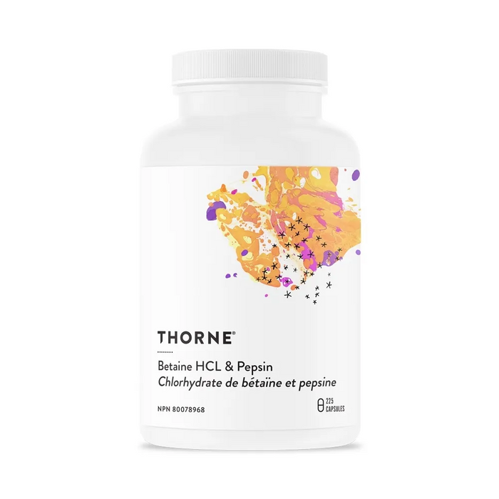 Thorne - Betaine HCL & Pepsin, 225 Caps