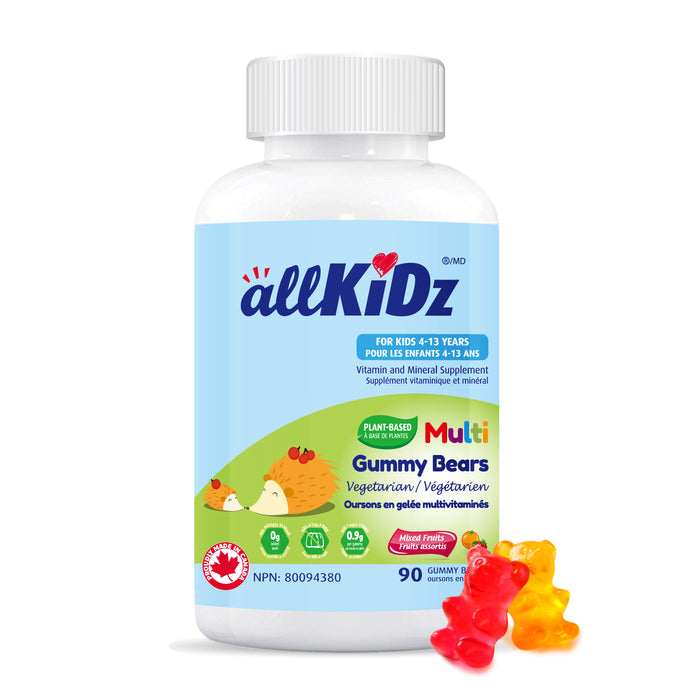 Allkidz - Multi Gummy Bears - Vegetarian, 90 ct