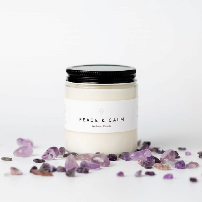 Wax + Fire - Peace & Calm Candle w Crystal, 227 g