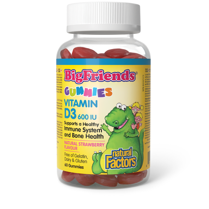 Natural Factors - Big Friends D3 600 Iu - Straw, 60 Gummies