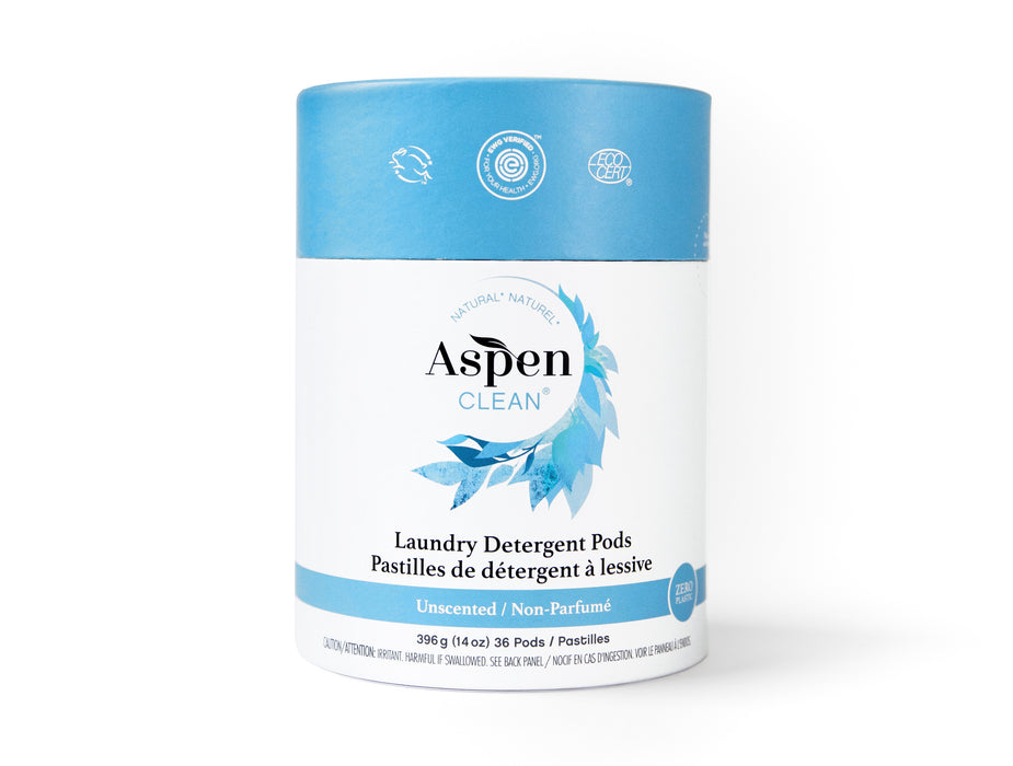 AspenClean - Laundry Soap Pods Unscented, 396 g