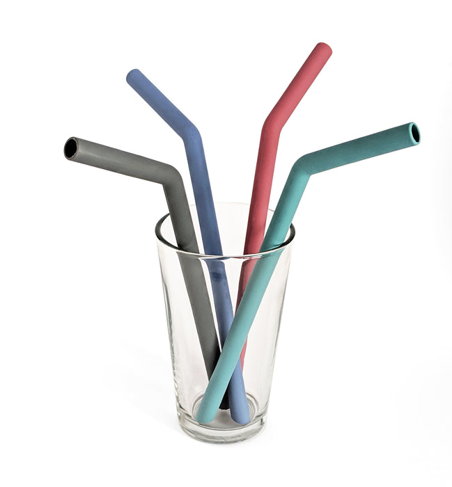 Kitchen Basics - Silicon Straws w/ Brush, 4 PK