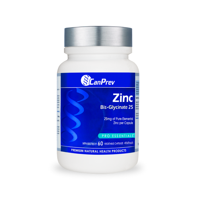 CanPrev - Zinc Bis-Glycinate 25mg, 60 VCAPS