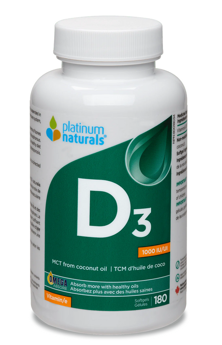Platinum Naturals - Vitamin D3 1000IU, 180 SG