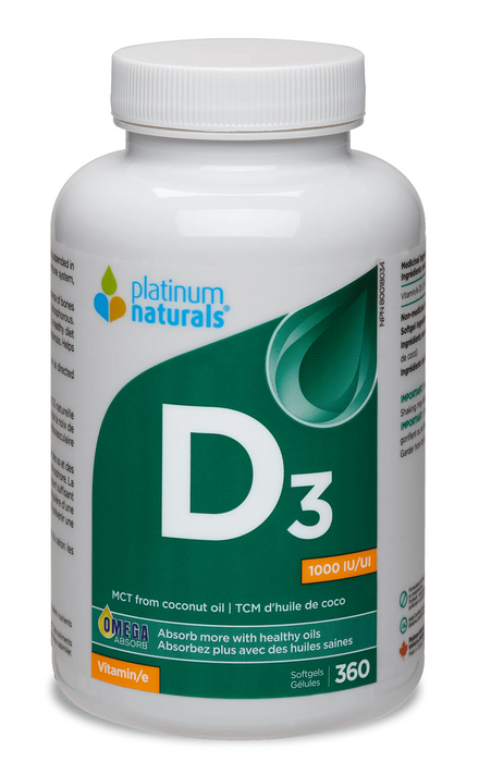 Platinum Naturals - Vitamin D3 1000IU, 360 SG