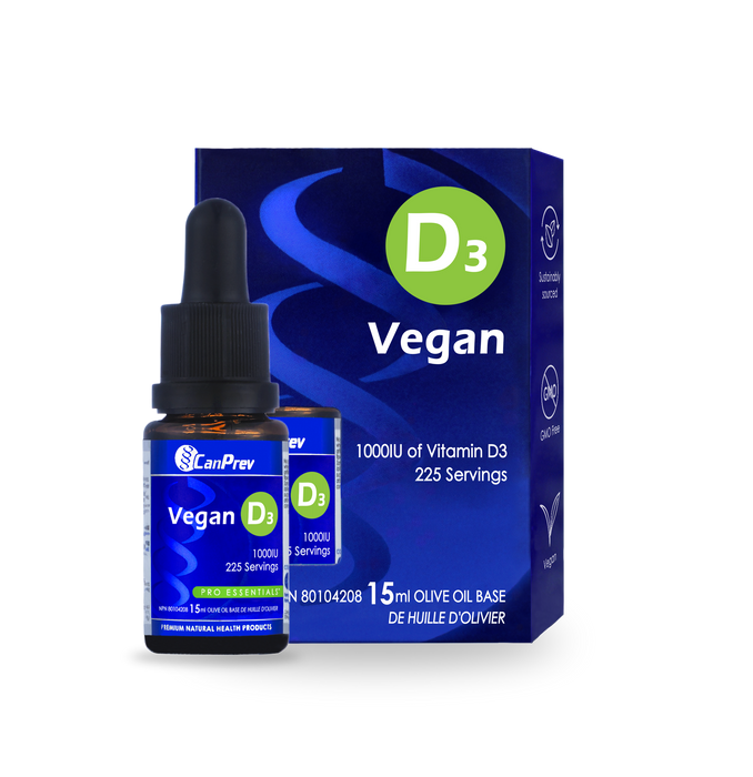 CanPrev - D3 Drops 1000IU Vegan, 15ml