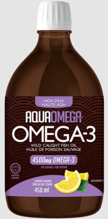 AquaOmega - High DHA Omega-3 - Lemon, 450ML