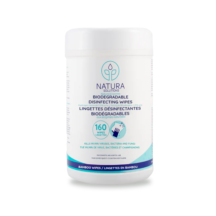 Natura Solutions - Biodegradable Disinfecting Wipes, 160 Count