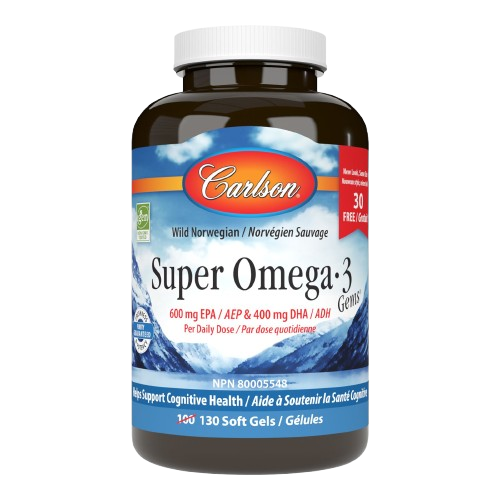Carlson - Super Omega3 Fish Oil, 100+30 duo pack