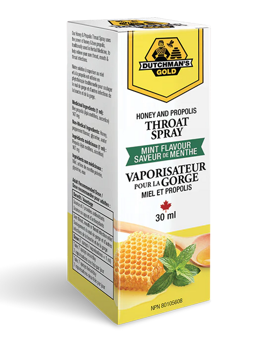 Dutchman's Gold - Honey & Propolis Throat Spray, 30 mL