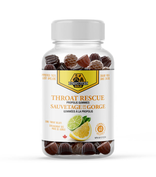 Dutchman's Gold - Throat Rescue Propolis Gummies, 60 Count