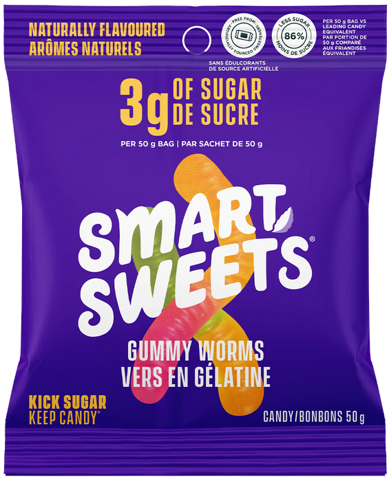 Smart Sweets - Gummy Worms, 50 g
