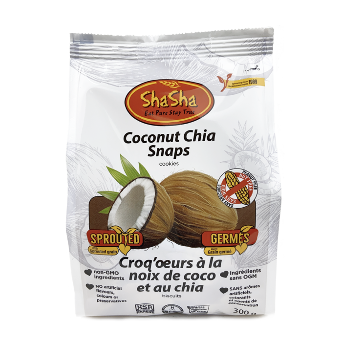 ShaSha Bread Co - Coconut Chia Snap Cookies, 300 g