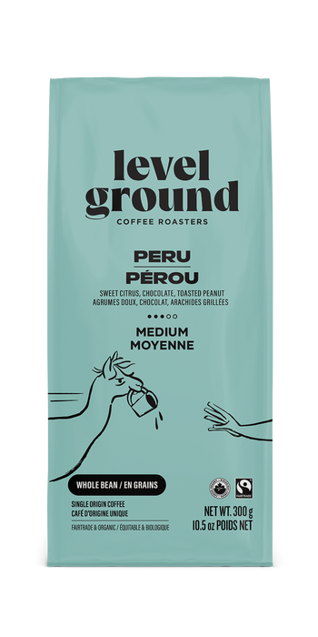 Level Ground Trading Ltd - Peru, Medium & Smooth, Whole Bean, 300 g