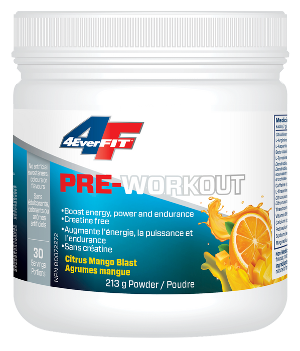 4EverFit - Pre-Workout Citrus Mango Blast, 213 g