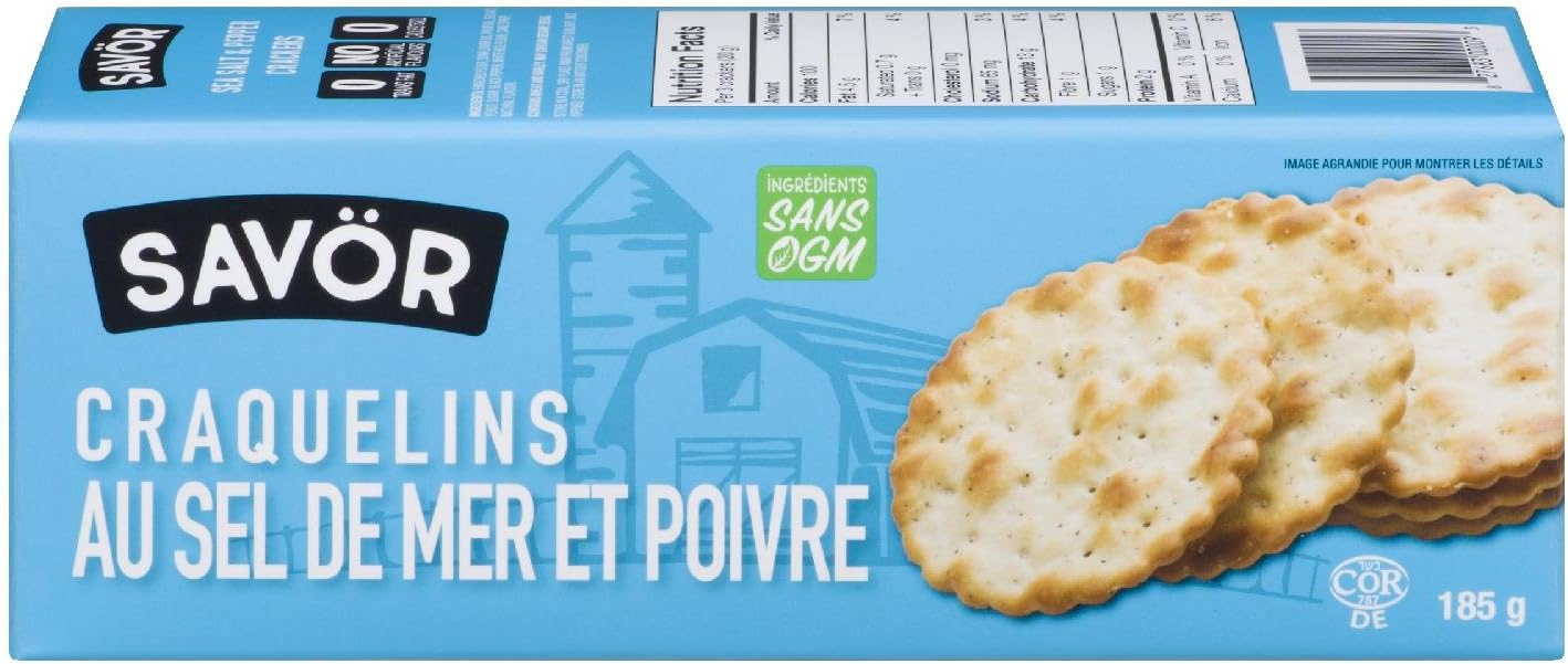 Savor - Crackers - Sea Salt & Pepper, 185 g