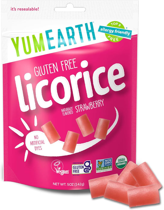 Yum Earth - Licorice Strawberry Licorice, 142 g