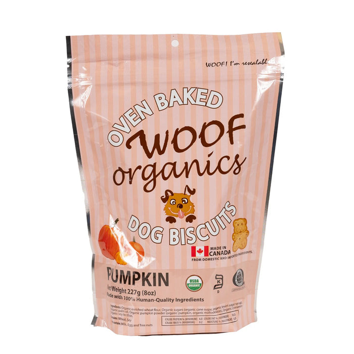 Woof Organics - Dog Biscuits - Pumpkin, 227 g