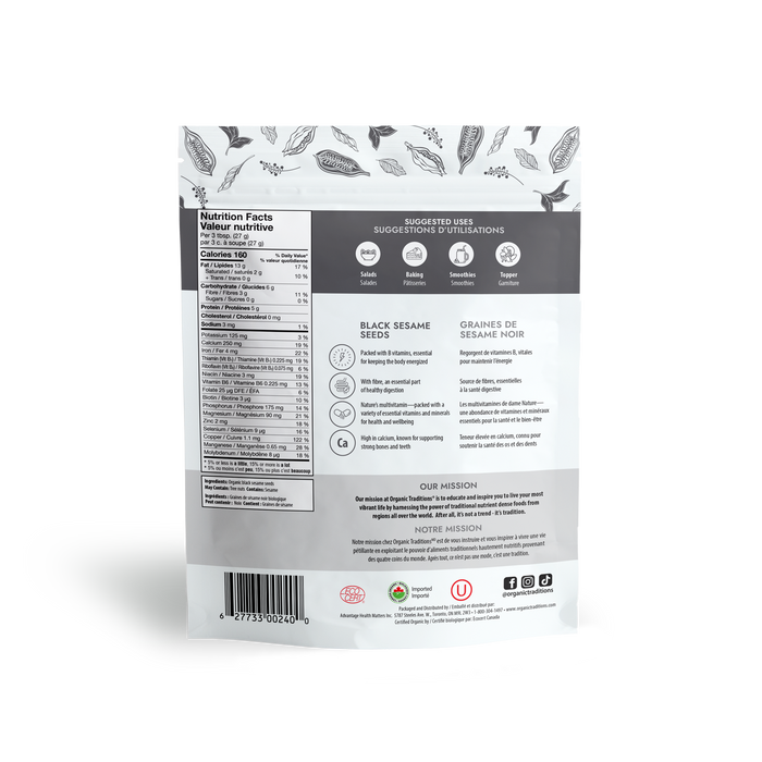 Organic Traditions - Black Sesame Seeds, 454 g