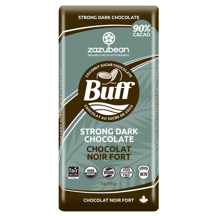 Zazubean Organic Chocolate - Buff - 90% Cacao, 85 g