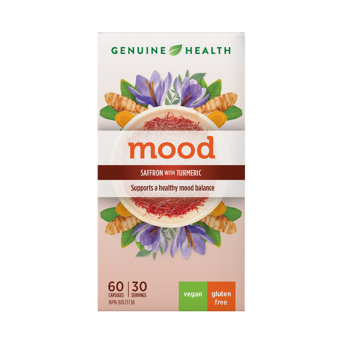 Genuine Health - Mood - Saffron & Turmeric, 60 Caps