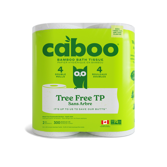 Caboo - Bamboo 2 Ply Toilet Paper, 4 Rolls