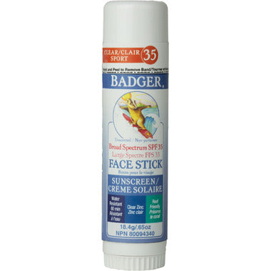 Badger - Clear Zinc Face Stick Sunscreen SPF 35, 18.4g