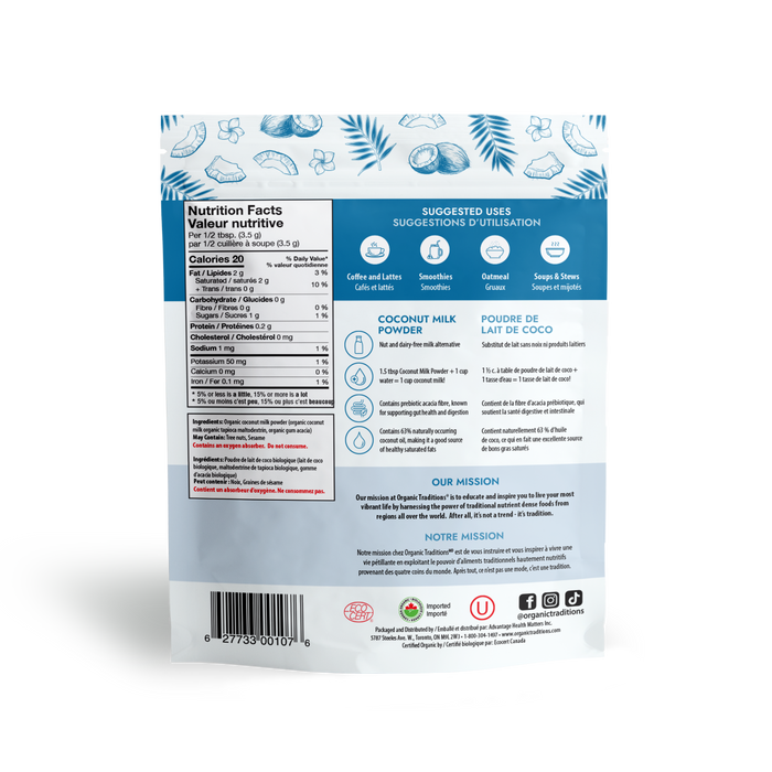Organic Traditions - Coconut Milk Powder, 150 g