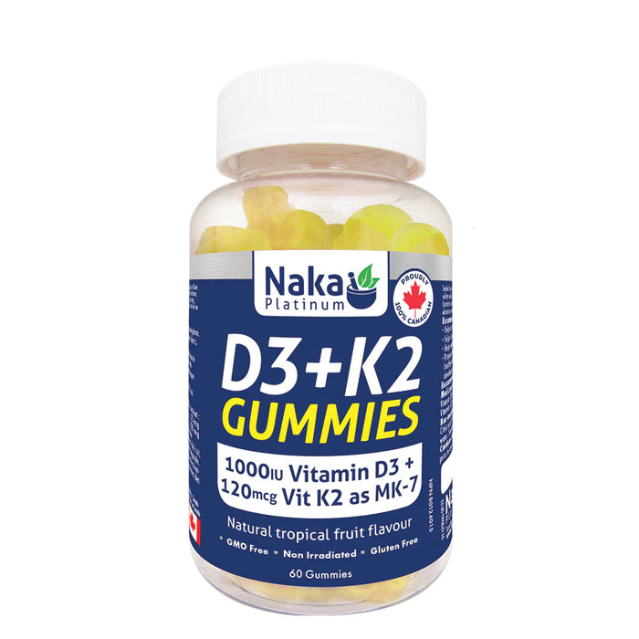 Naka Platinum - D3 + K2 Gummies, 60 Gummies