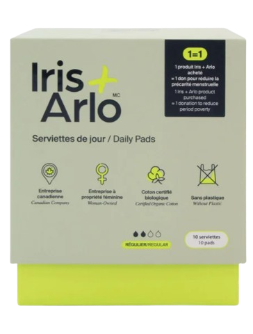 Iris + Arlo - Daily Pads - Regular, 10 Count