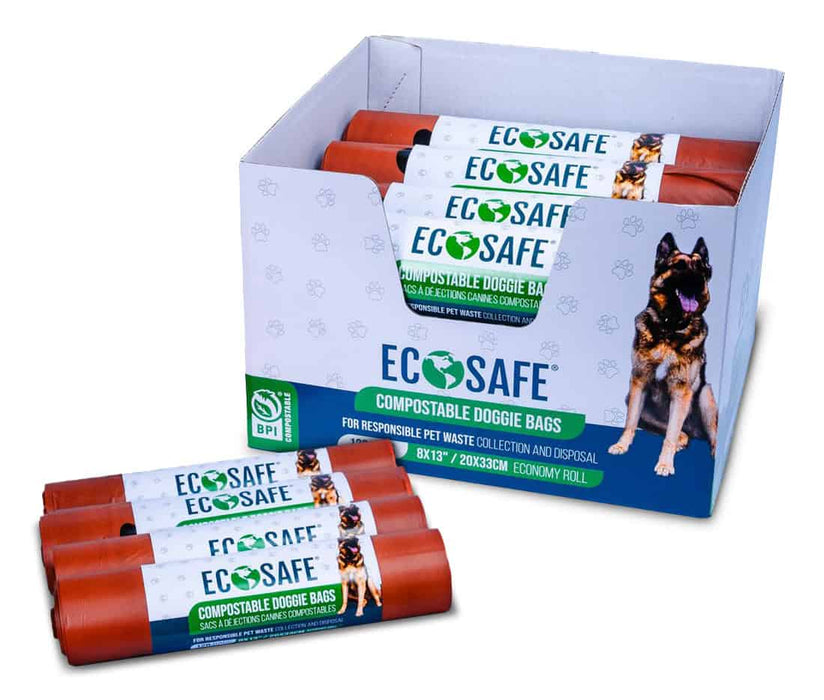 EcoSafe Zero Waste - Compostable Doggie Bag – Economy Roll, 20x33 cm, 120/roll x 12 rolls