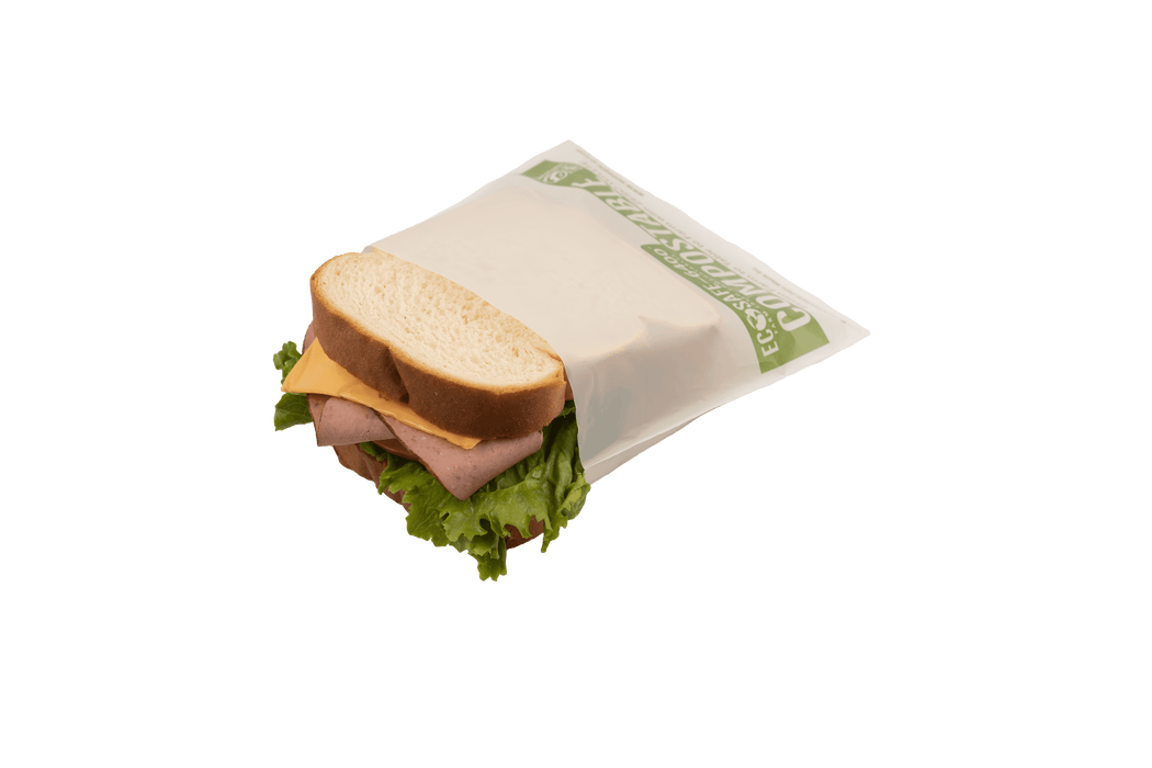 EcoSafe Zero Waste - Compostable Fold Top Sandwich Bag, 14x16.5 cm, 100 Count