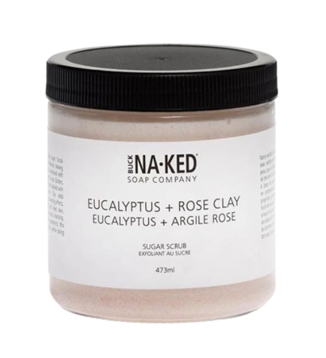 Buck Naked - Eucalyptus + Rose Clay Sugar Scrub, 473 mL