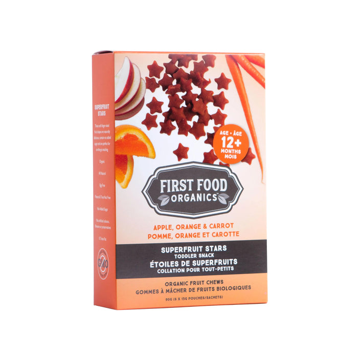 First Food Organics - Superfruit Stars - Apple Orange & Carrots, 90 g