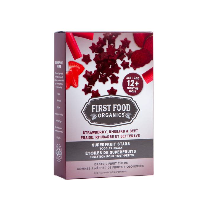 First Food Organics - Superfruit Stars - Strawb Rhubarb & Beet, 90 g