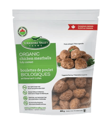Yorkshire Valley Farms - Organic, Fully Cooked, Frozen Chicken Meatballs, 800 g