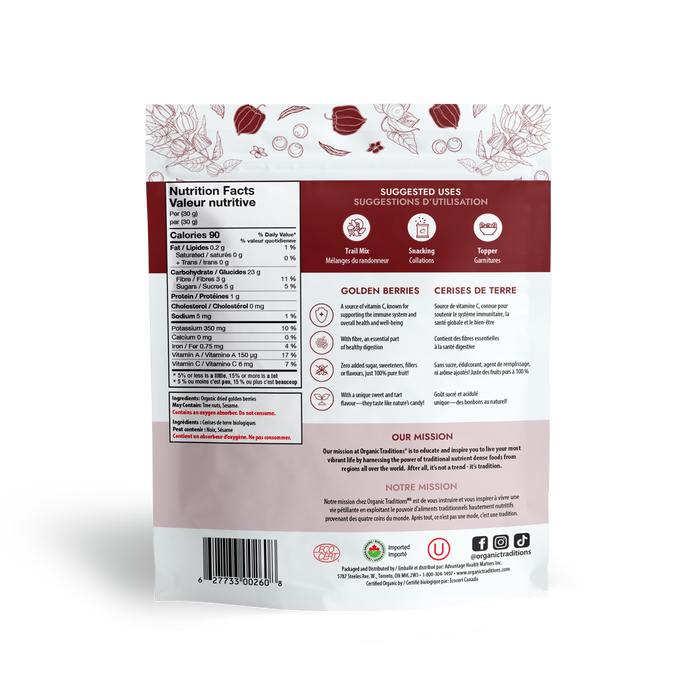 Organic Traditions - Golden Berries, 227 g