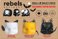 Rebels Refinery - Halloween Skull Lip Balm Set, 3 Count