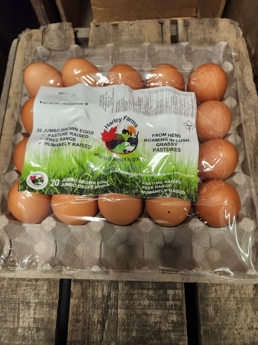 Harley Farms - Pastured Brown Eggs, 20 Jumbo