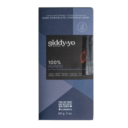 Giddy Yoyo - 100% Raw Dark Chocolate, 60 g